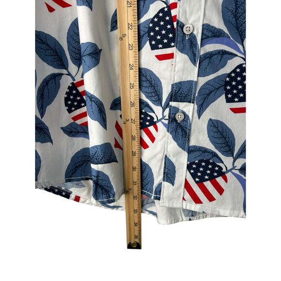 Free Planet Men’s Shirt Size 3X American Flag Stars Stripes Button Down Cotton - Picture 11 of 12